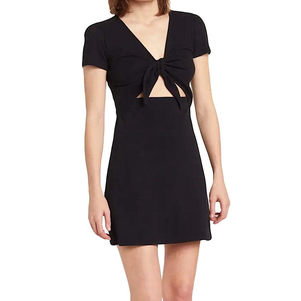 Tie Front Rib Knit Dress